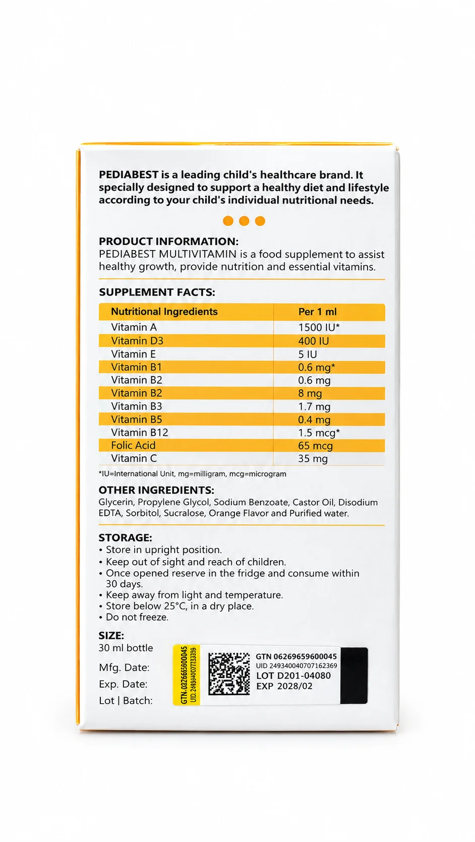 مولتی ویتامین پدیابست Pedia Best Multi Vitamin — تصویر 3